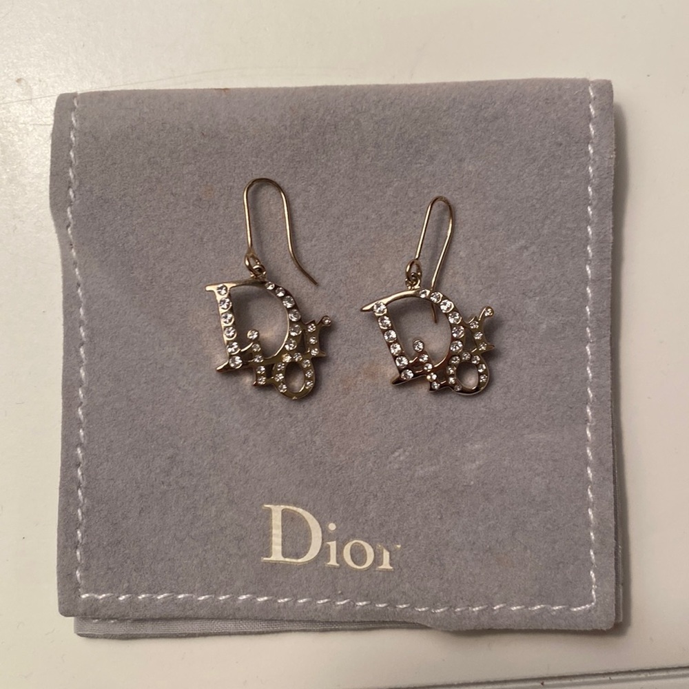 Dior Swarovski drop earrings - authentic